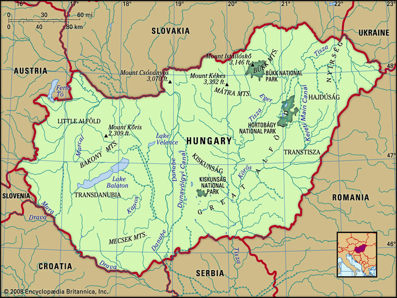 تصویر موقعیت جغرافیایی مجارستان-Geographical location of Hungary
