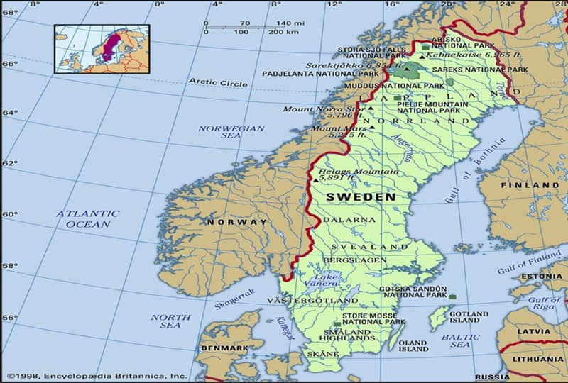 موقعیت جغرافیایی سوئد