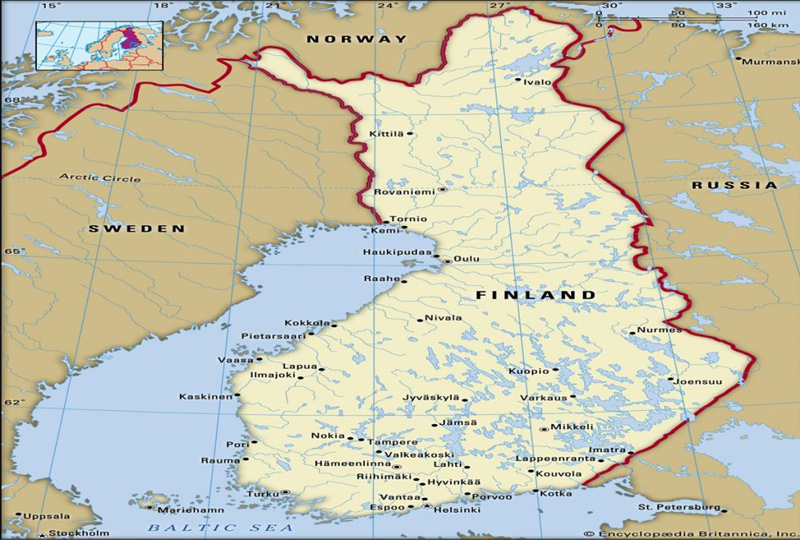 موقعیت جغرافیایی فنلاند