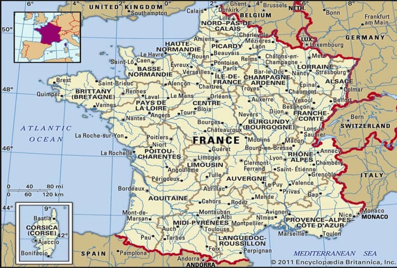 موقعیت جغرافیایی فرانسه