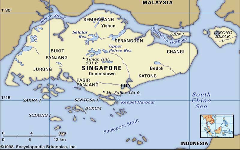 نقشه سنگاپور در آسیا -singapore map