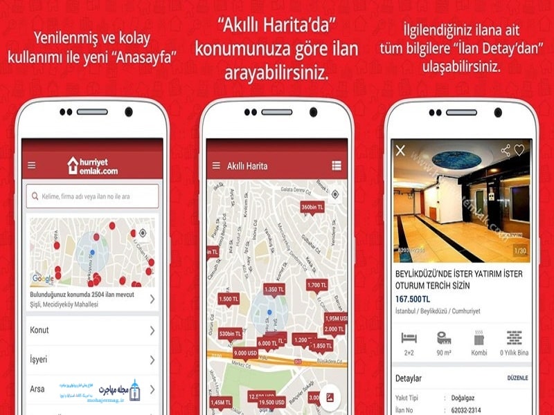 اپلیکیشن های اجاره خانه در ترکیه 