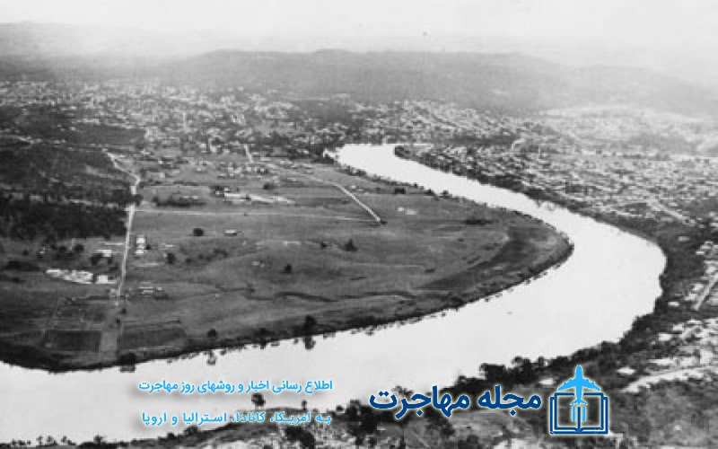 عکس نمای هوایی از محوطه دانشگاه سنت لوسیا در سال ۱۹۳۶